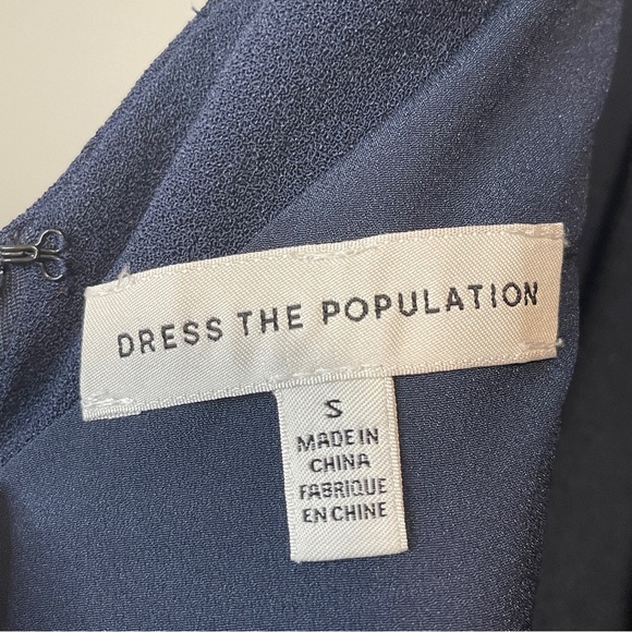 Dress the Population Women's Livia Midi High Dress Peacock Blue Sz S - Picture 9 of 10